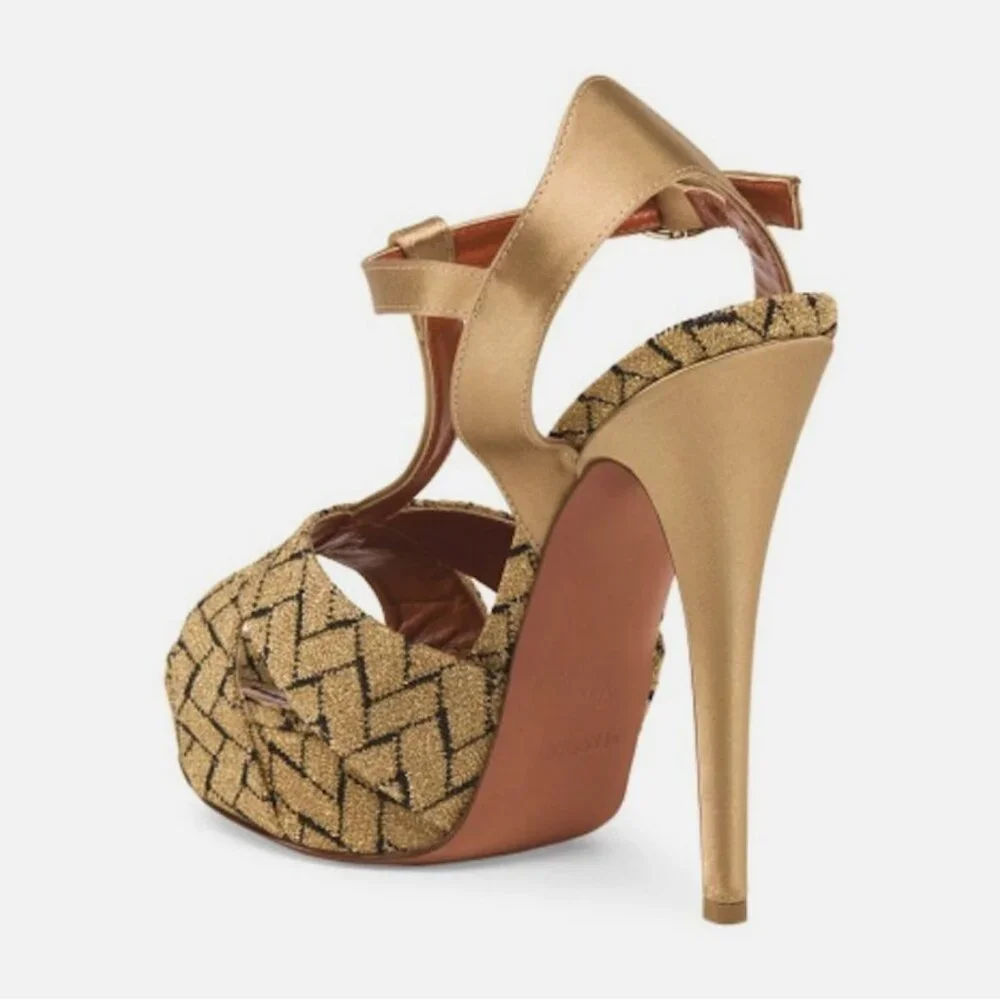 Missoni Chevron Open Toe Platform Heels